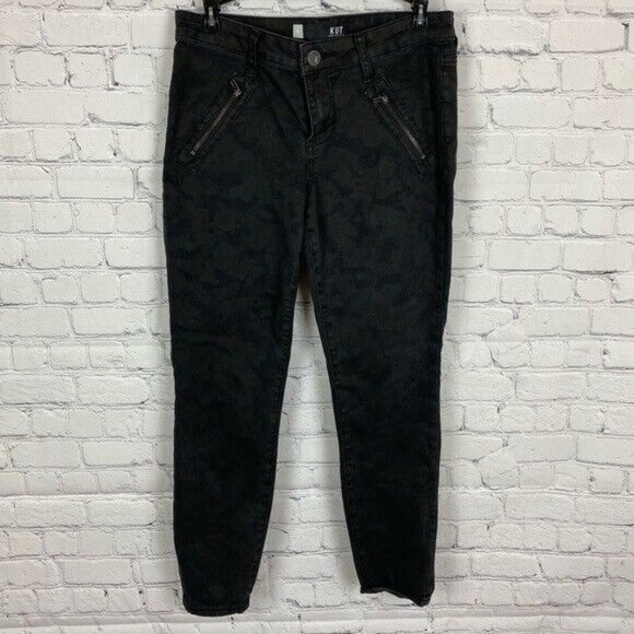 Kut from the Kloth Denim - Kut from the Kloth Womens Connie Ankle Skinny Black Camo Jeans Pants Sz 4